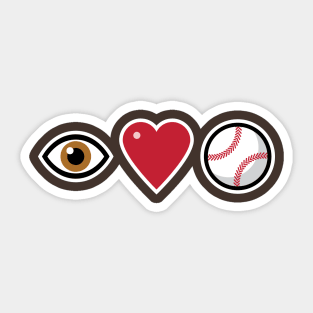 I Love Baseball Sticker